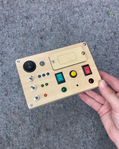 Wooden Sensory Board with Switches and Lights