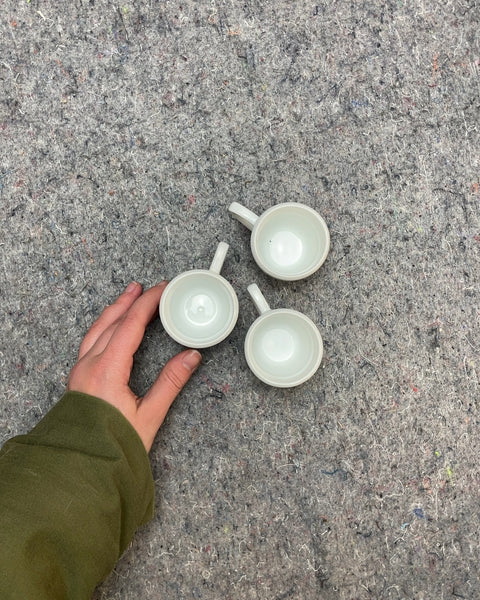 Set of Three White Espresso Cups