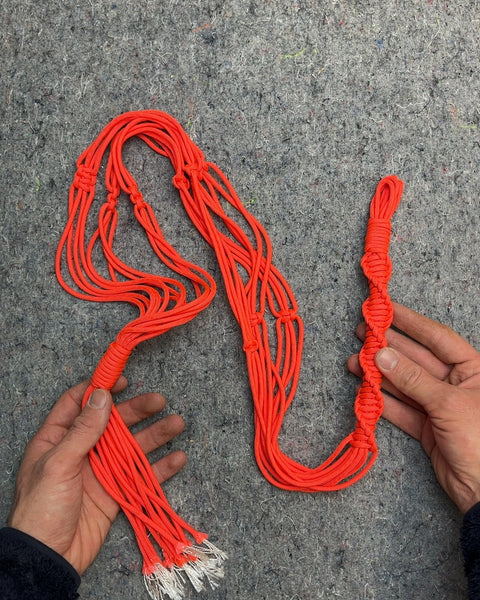 Orange Macrame Plant Hanger