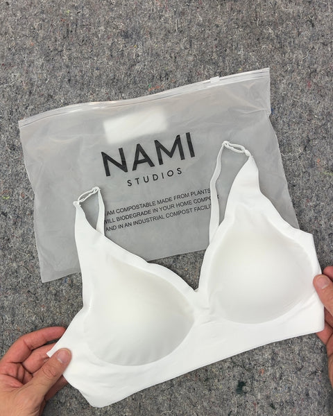 Nami Studios White Wireless Bra, Size M