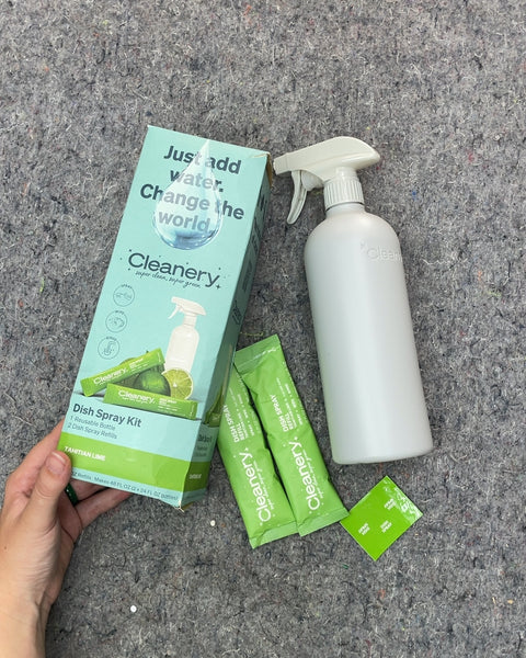 Cleanery Dish Spray Kit with Reusable Bottle and Refills