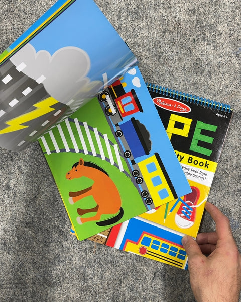 Two Melissa & Doug Tape Activity Books