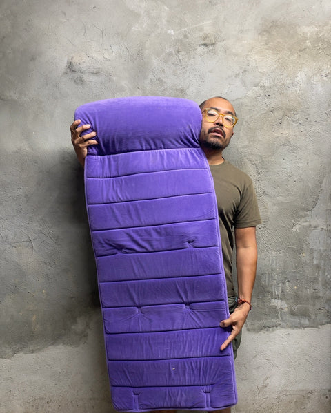 Purple Padded Roll-Up Lounger Mat with Built-In Pillow