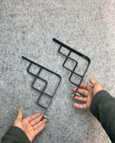 Pair of Black Metal Shelf Brackets