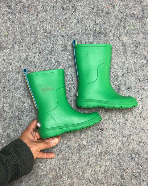 Totes Green Rain Boots, Size US Kids 7-8