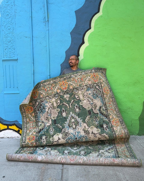 Safavieh Monaco Forest Green-Light Blue Area Rug, 6'7" x 9'2"