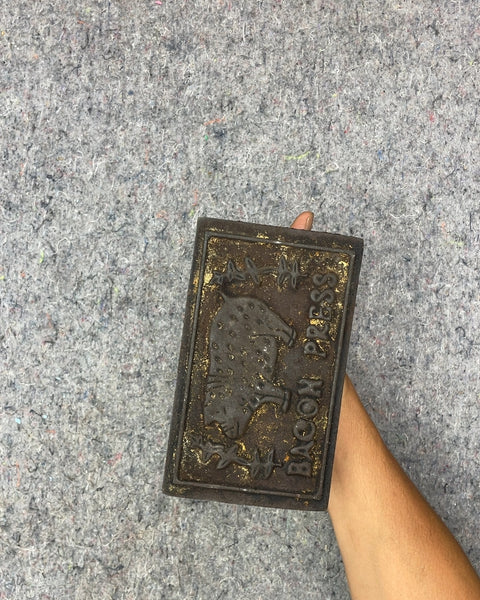 Cast Iron Bacon Press with Wooden Handle