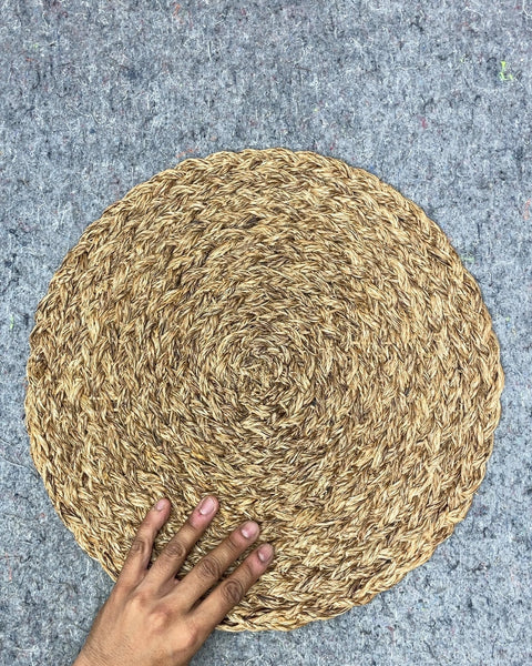 More 2 Rattan Jute Placemats, 15"