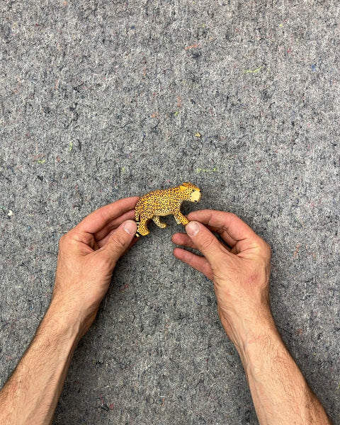Wooden Leopard Animal Figurine