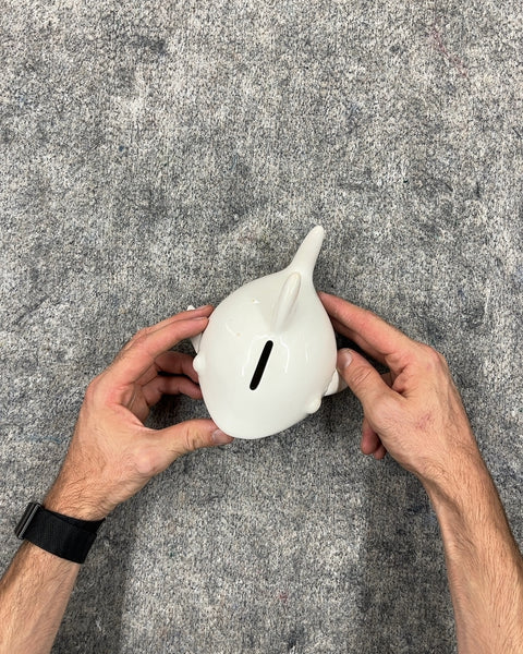 White Ceramic Shark Piggy Bank