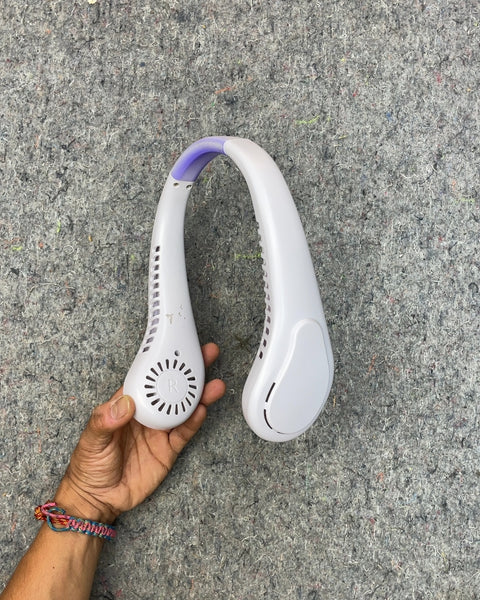 White Wearable Neck Fan