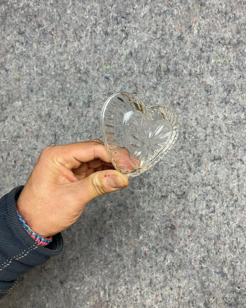 Clear Glass Heart Trinket Dish