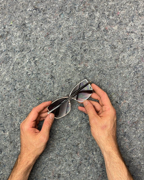 Slick Rimless Sunglasses for a Monday Scaries Iced Coffee