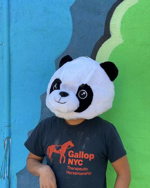 Plush Panda Head Mask