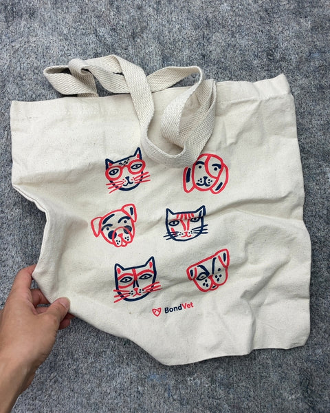 BondVet Pet Faces Canvas Tote Bag