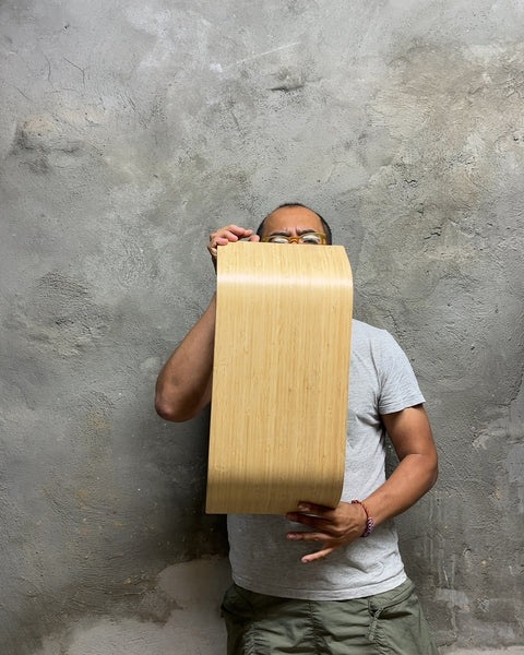 Curved Bamboo Monitor / Laptop Stand, L20"