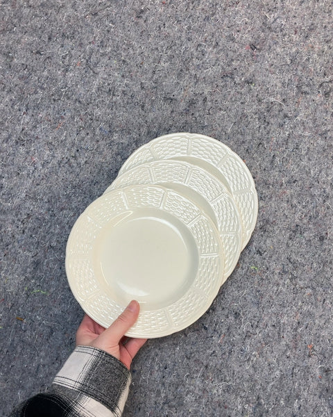 3 Willow Weave Wedgwood Dinner Plates