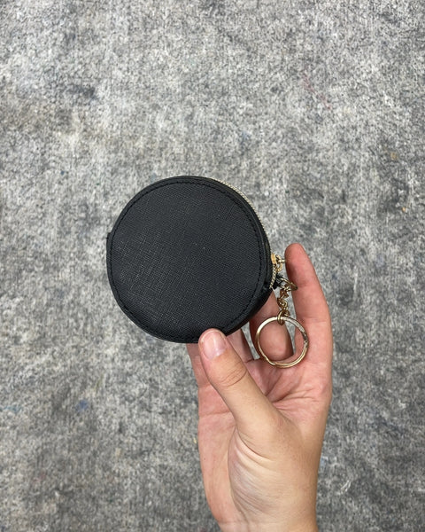 Leopard Print Round Coin Purse Keychain