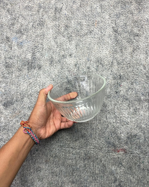 Pyrex Clear Glass Ribbed Bowl