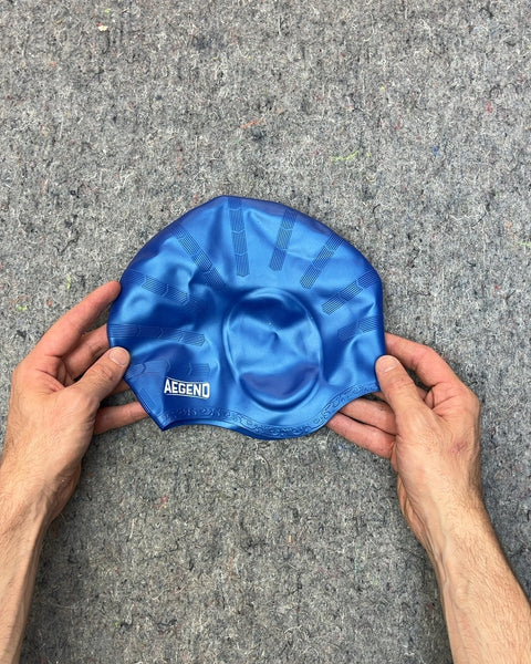 AEGEND Blue Silicone Swim Cap