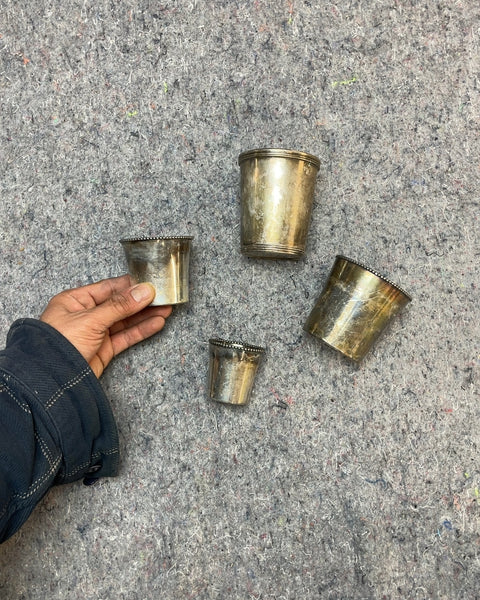 Vintage Silver Plated Julep Cups, Set of 4
