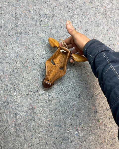 Carved Wooden Animal Head Wall Decor