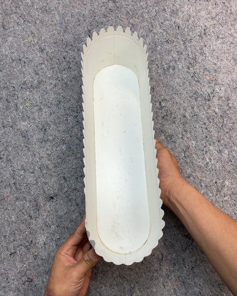 White Scalloped Metal Planter