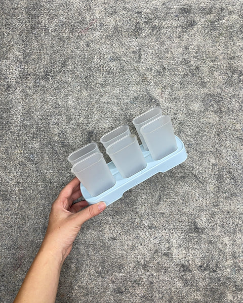 Six-Piece Plastic Ice Pop Popsicle Mold Set with Base