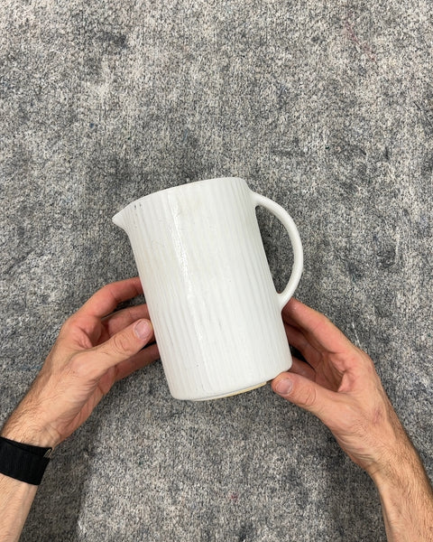 CB2 White Ceramic Pitcher