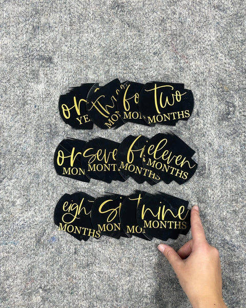 Black and Gold Baby Milestone Markers