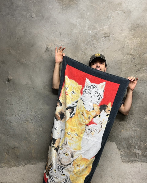 A Faded Cats Graphic Beach Towel