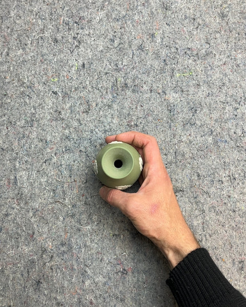 Super Cute Green Decorative Vase with White Relief