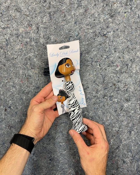 Lady Dish Brush Zebra Print