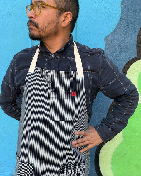 Striped Apron with Pockets
