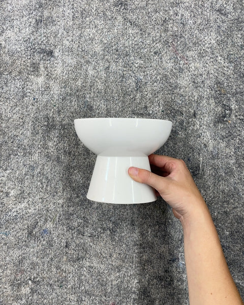 White Ceramic Elevated Pet Bowl