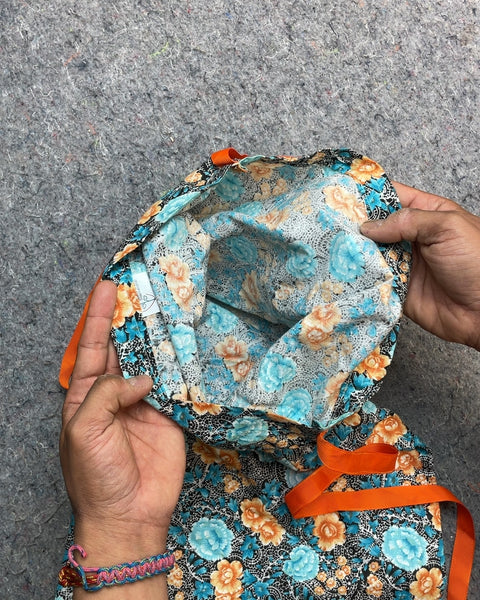 Floral Pattern Drawstring Bag