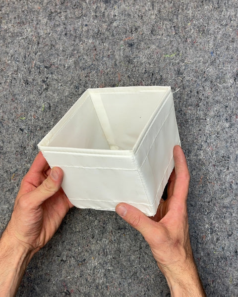 White Fabric Storage Bin, 6x6"