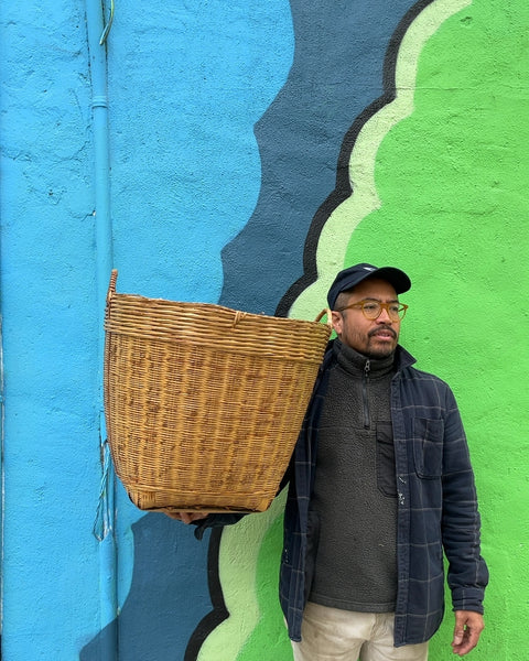 Large Woven Wicker Basket, H14x20"