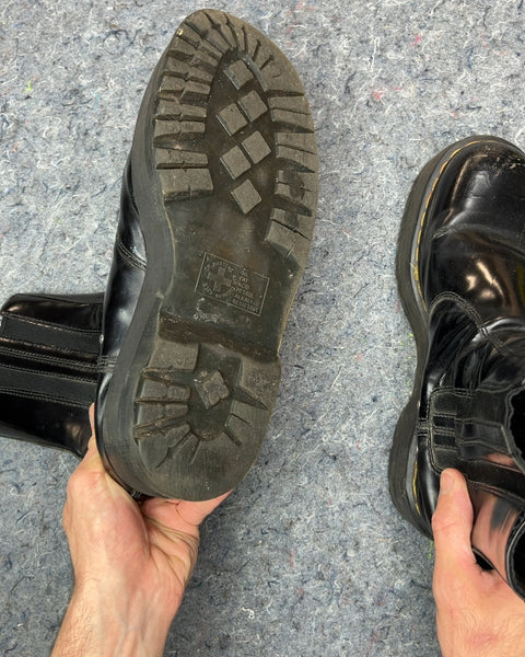 Dr. Martens Black Leather Platform Boots, Size US 11W or EU 43