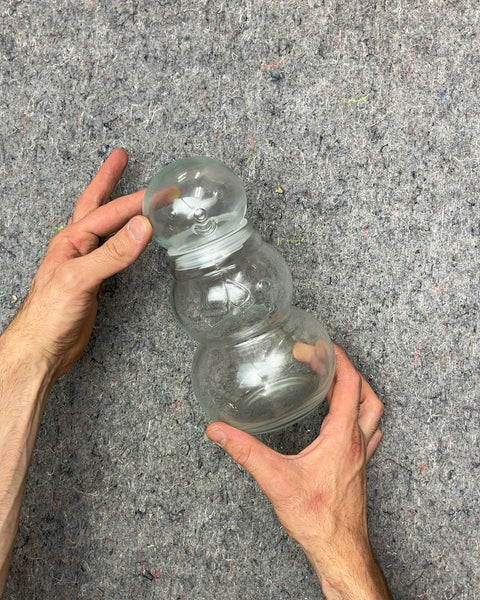 Clear Glass Snowman Jar with Lid