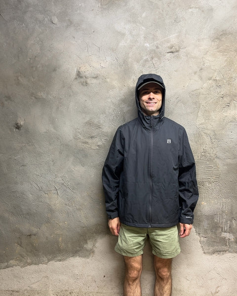 Avalanche Black Windbreaker Jacket, Size M