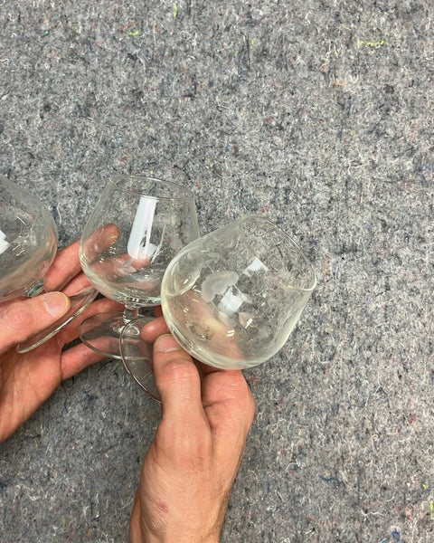4 Princess House Heritage Crystal Brandy Snifter Glasses