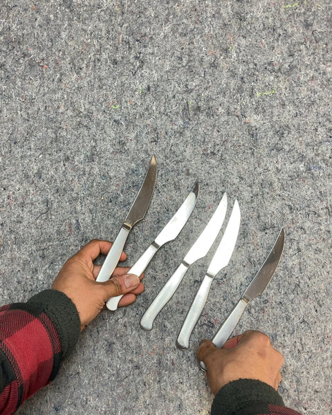 5 Silver Tone Cuisinart Steak Knives