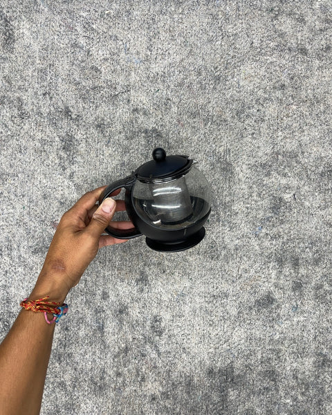 Glass Teapot with Removable Infuser in Black