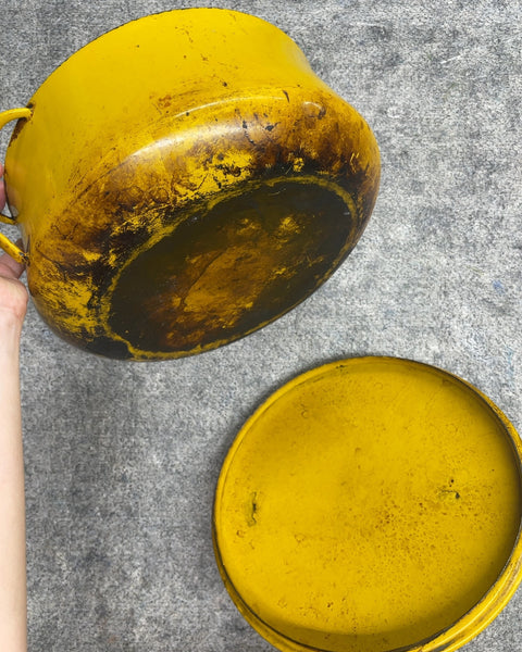 Dansk Kobenstyle Yellow Enamel Dutch Oven, Needs <3 & Bartenders Frnd