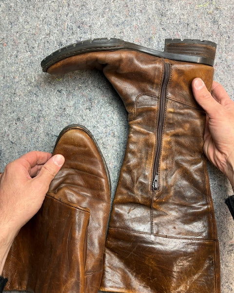 Born Brown Leather Knee-High Boots, Size US 8W or EU 39