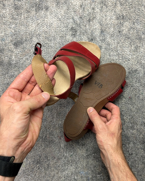 Dansko Red Leather Sandals, Size EU 39