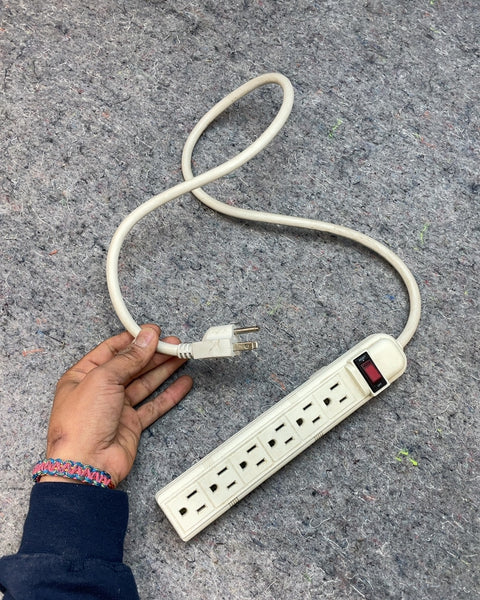 White 6-Outlet Power Strip with Surge Protector