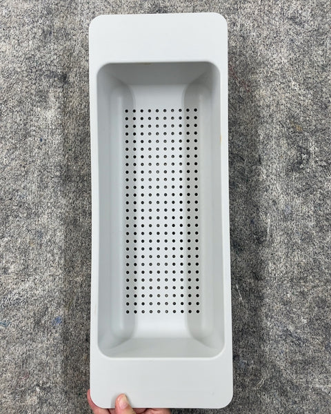Gray Plastic Sink Colander Strainer, 6.5 x 18.5 in