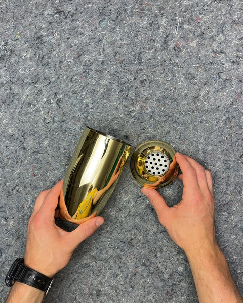 Gold Cocktail Shaker With No Lid
